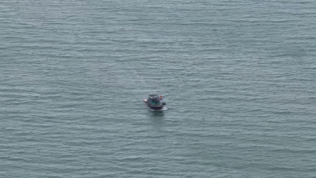 Fishing Boat On Open Sea