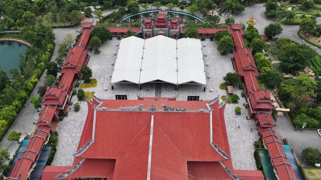 Red Roofs And Tent Square