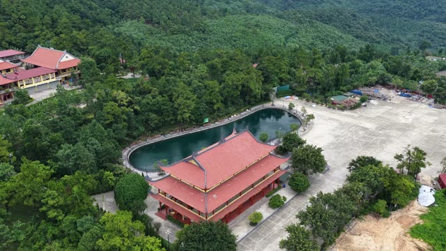 Pagoda Hall Beside Pond