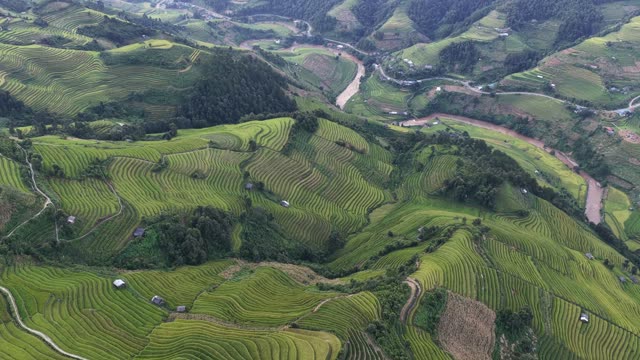 River Through Terraced Mountains
