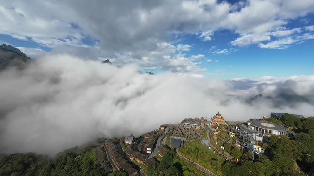Clouds Rolling Over Hillside Village