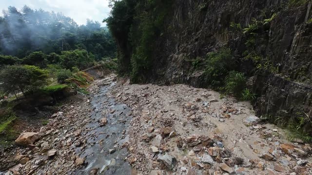 Dry Rocky Riverbed In Gorge