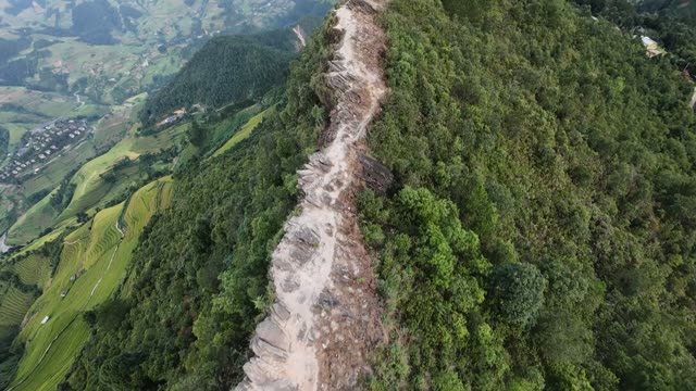 Rock Trail Down To Rice Fields