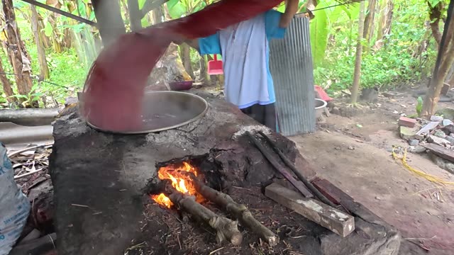 Preparing Dyed Sedge For Mats