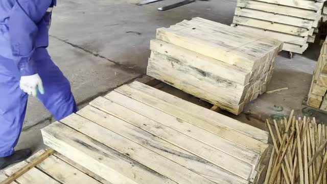 Stacked Sawn Timber On Pallets