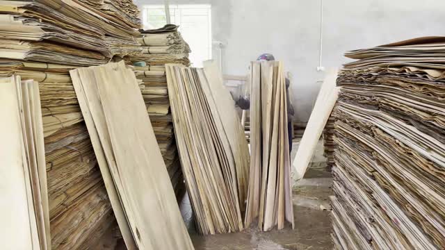 Stacked Wood Veneer Panels