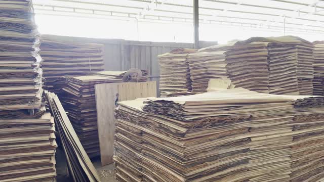 Plywood Veneer Stacks Warehouse