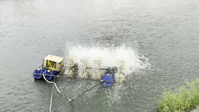 Aerator Splashing Fish Pond