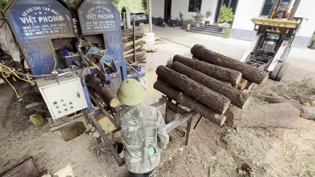 Sawmill Log Cradle Operation