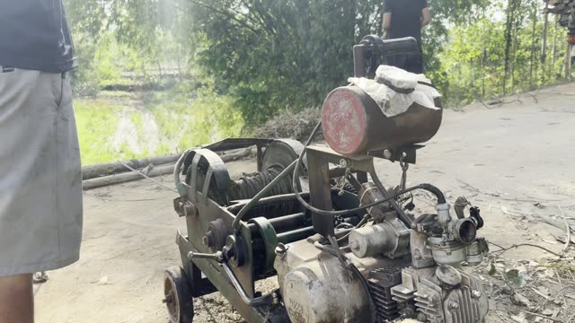 Engine Winch In The Field