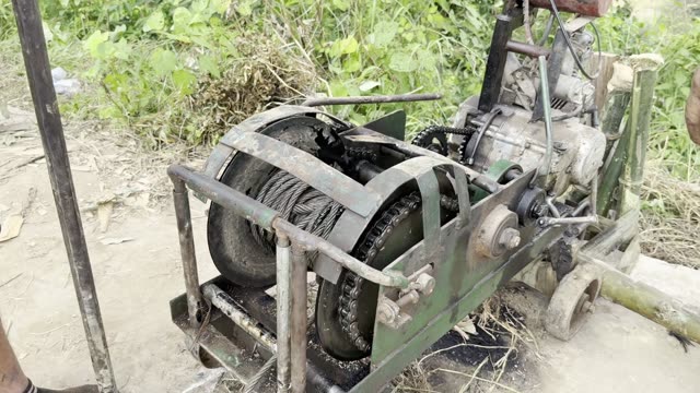 Winch Machine In Grass