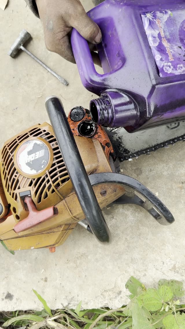 Refilling The Chainsaw