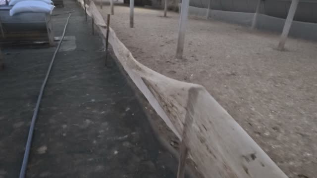 Wooden Rail Along Barn Path
