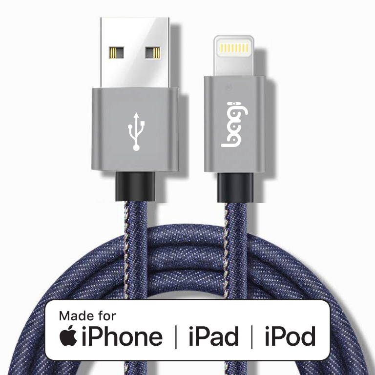 Dây cáp Lightning bọc da tiêu chuẩn MFI Bagi chính hãng cho Iphone